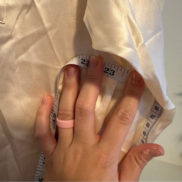 Vintage La Mouette Cream Silk Button Front Long Sleeve Blouse Top Large - Picture 5 of 8